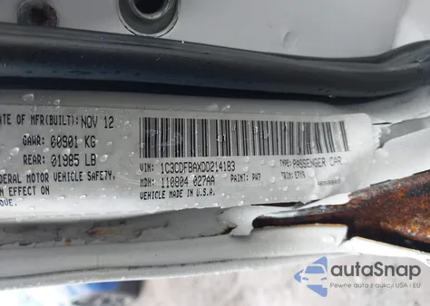 2013 Dodge Dart Sxt from USA, damaged, VIN 1C3CDFBAXDD214183